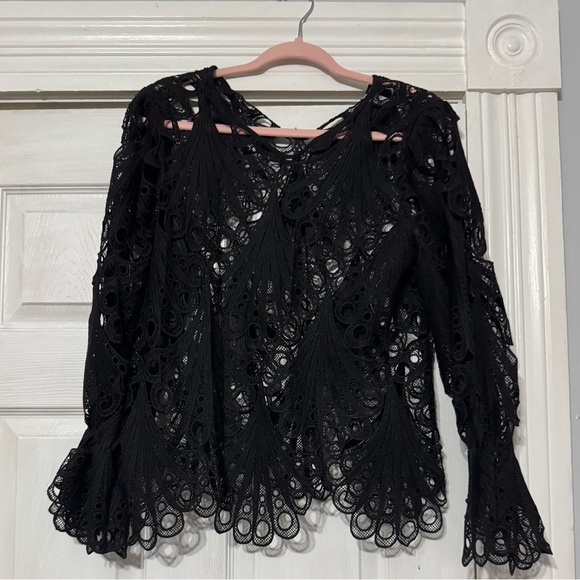 Tops - Black lacy shirt
